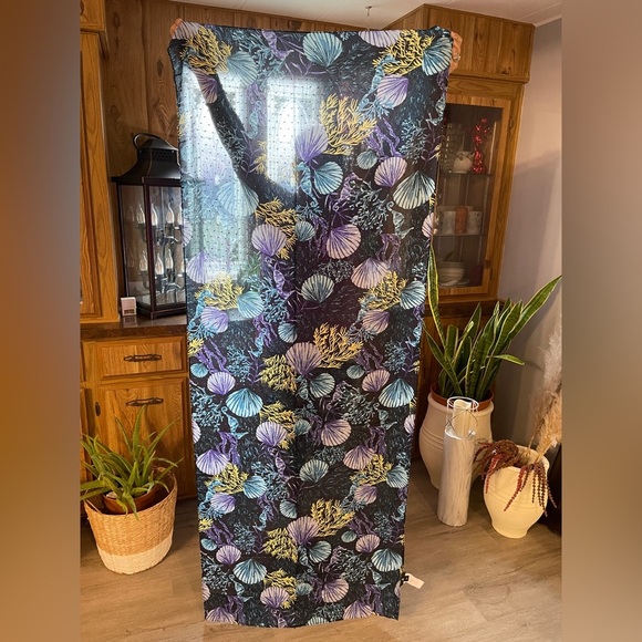 J JASÓN WU Printed Clíp Dot Scarf In Marine Blue - Picture 11 of 12